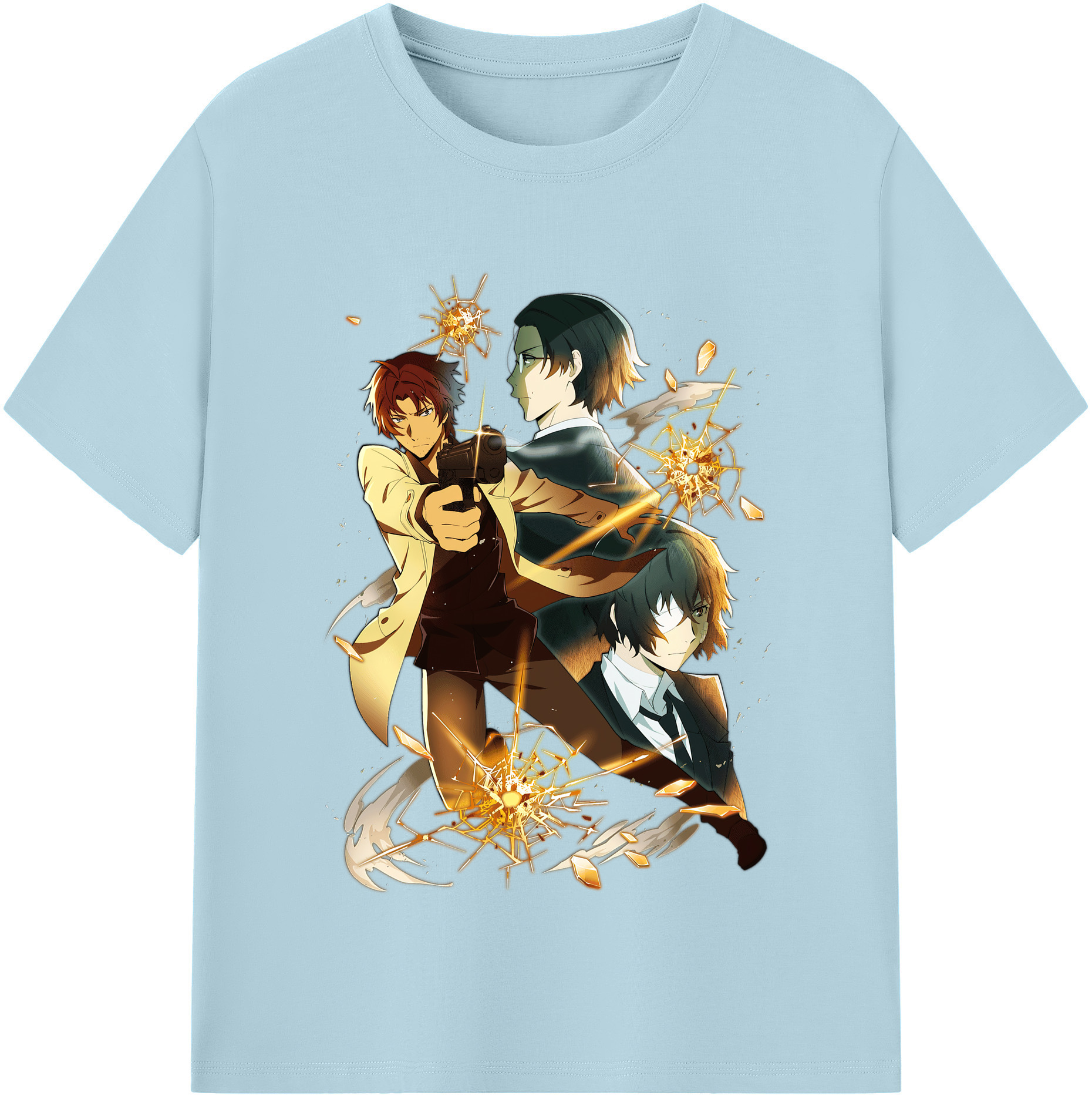（画像用） 文豪ストレイドッグス Bungo Stray Dogs 綿100％半袖Tシャツ（フロントプリント）